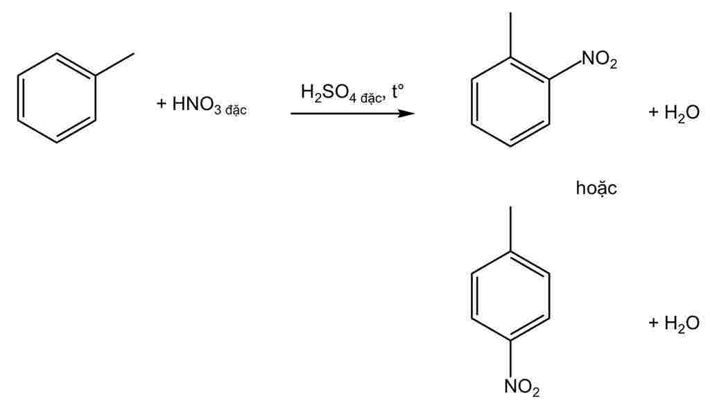 hoa-hoc-lop-11-viet-phuong-trinh-theo-yeu-cau-toluen-tac-dung-voi-hon-hop-hno3-dac-h2so4-dac-ti