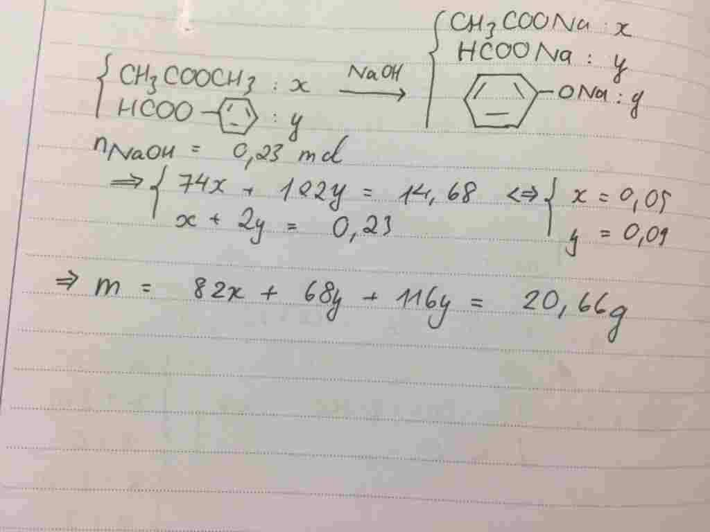 hoa-hoc-lop-12-dun-nong-14-68-g-hon-hop-gom-metyl-aetat-va-phenyl-fomat-voi-d-naoh-du-thay-luong