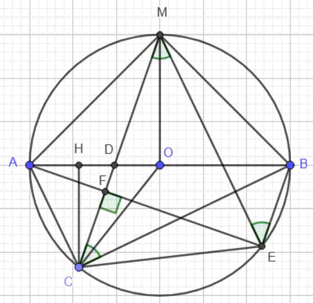toan-lop-9-cho-duong-tron-o-duong-kinh-ab-m-la-diem-chinh-giua-cua-mot-nua-duong-tron-c-la-diem